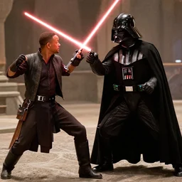 will smith in star wars fighting darth Vader