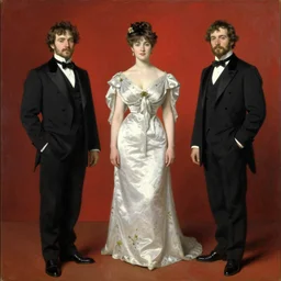 Solomon Joseph Solomon and Richard Schmid and Jeremy Lipking victorian genre painting full length portrait painting of a young beautiful woman victorian socialite , red background