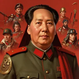 mao zedong as epic lord unifier of red china, colourised, face portrait, epic, military art, fantasy, dieselpunk, hd shot, digital portrait, beautiful, artstation, comic style, by artgerm, guy denning, jakub rozalski, magali villeneuve and charlie bowater