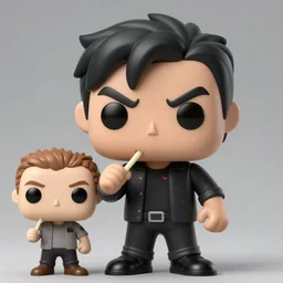 the angry video game nerd eating a funko pop, realistic, well lit, 4k