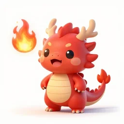 the most cutest adorable happy picture of a dragon, tiny firespitter, kawaii, chibi style, Dra the Dragon, tiny red babdy dragon, adorably cute, enhanched, stuffed dragon, deviant adoptable, digital art Emoji collection