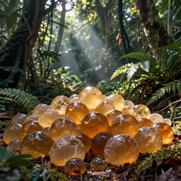 jelly boulders in a jungle landscape, 1960s photo