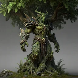 Druid in tree form from world of Warcraft. Unreal engine. HDR