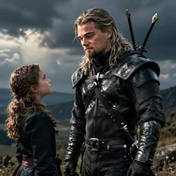 Leonardo Dicaprio dreesed as Geralt of Rivia in Witcher