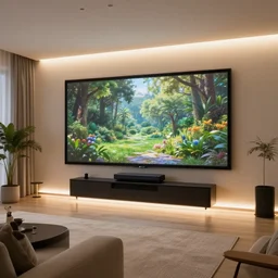 home cinema room with led strip lighting, realistic, photography, home and garden, houzz, highly detailed, 8k,