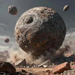 kathmandu getting destroyed by astroid, hyper realistic, hyper detailed, digital art, trending in artstation, studio quality, photorealistic, photo, by jesper ejsing, wlop, paul lehr