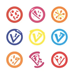 colorful silhouette pizza icon set line with white background as a flat design vector