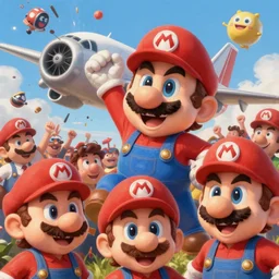 detailed painting of mario destroying an airplane full of people, digital art, pixiv, 4 k, focus on faces, digital painting, artstation