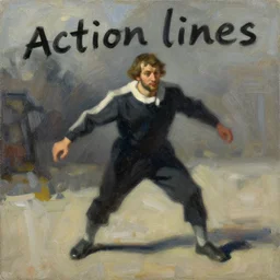 reddit cringe, painting by phil hale, fransico goya,'action lines '!!!, graphic style, visible brushstrokes, motion blur, blurry, visible paint texture, crisp hd image