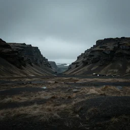 icelandic landscape, moody, cinematic, muted colors,