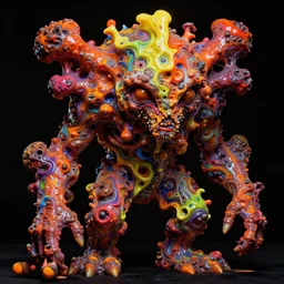 madness creature, fluid, smooth, organic, crazy, bright, colours, tumours, high contrast, sharpness, dramatic, very detailed, intricate, by hr giger and richard corben and zdzisław beksinski and francis bacon