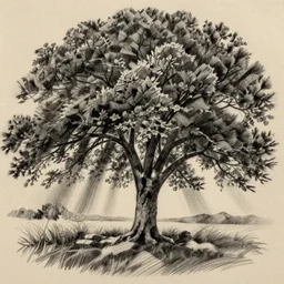 pencil drawing of a tree