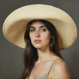 woman wearing a big hat, by jon foster.