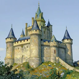 medieval castle, van gogh style