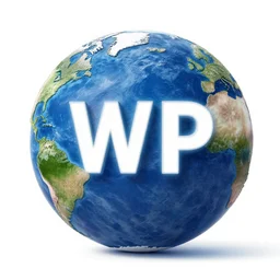 the earth with text wp inside, highly detailed, no color