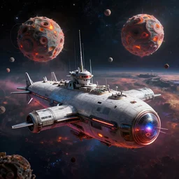 artistic composition, rich colors, high contrast hyperreal deep space station inspired by submarine, star citizen, oblivion, the expanse, mandelbulb, high tech, volumetric lighting