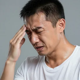 stock photo of man sweating sweating uncontrollably stressed