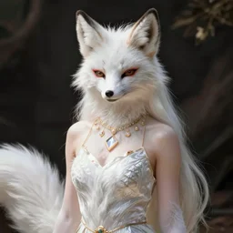 anthropomorphic white fox goddess sexy picture taken by marc adamus