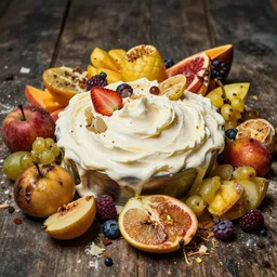 a bounty of fruits and creams, grunge, mess, hd, 4 k