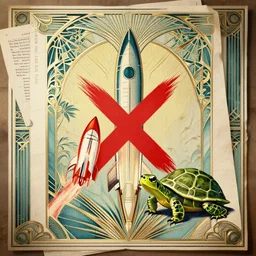 epic professional digital art of 📄 🚀 🚫 🐢, art deco, art nouveau, fantastic, detailed, wow, hd, 4 k