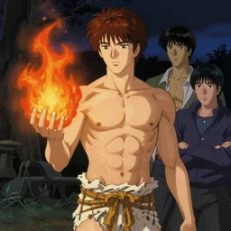tonemapped soft portrait of prometheus giving fire by rebecca guay, seb mckinnon, gerald brom, yoshitaka amano