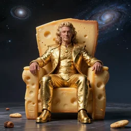 wallace becomes the galactic emperor, he is seated on a throne of cheese and crackers