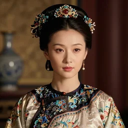 portrait photo of pretty princess foundation makeup, qing dynasty, authentic kingdom environment by caravaggio