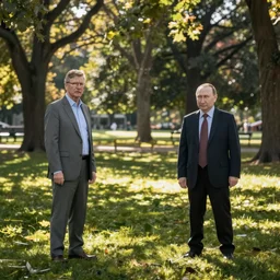 walter white and putin in the park