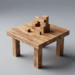 constructivism art, sculpture, table made of rectangle tetris, octane render, trending on artstation