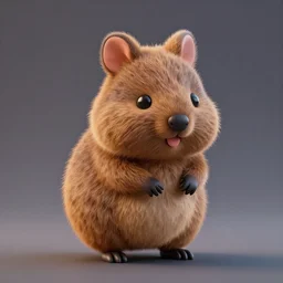 a cute kawaii nendoroid quokka, 3 d render, octane, weta, ilm