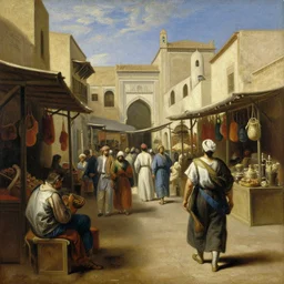 painting of an arabic market in city square, art by jusepe de ribera, hd, smooth, sharp focus, canvas, painting, oil painting
