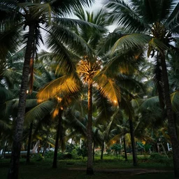 there are so many uses of the coconut tree,, silly, symmetric, dynamics lighting, cinematic,
