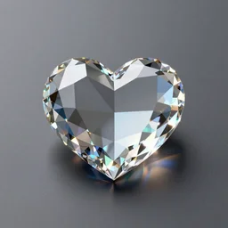 a low poly crystal heart refracting light over a table surface, octane render, ray traced, rtx