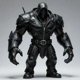 ash maker, black leather, cyberpunk fear reaper, hulking, mysterious photo realism, style of roger fenton, flash photo