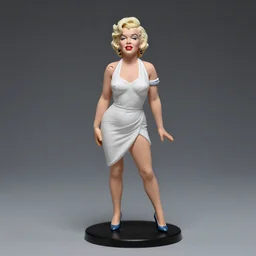 Product Introduction Photos, 4K, Front view, Full body, 80mm resin detailed miniature of Marilyn Monroe