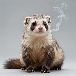beautiful furry art of ferret in smoking, high quality, detailed, zootopia style