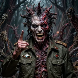 igor ivanovich strelkov became an aggressive lovecraftian degenerate abomination calling for total mobilization, photo - realistic, color image, 2 k, highly detailed, bodyhorror, occult art