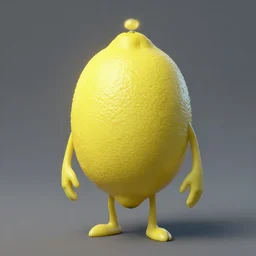slender like lemon monster with subsurface ior, unreal engine horror game full body concept