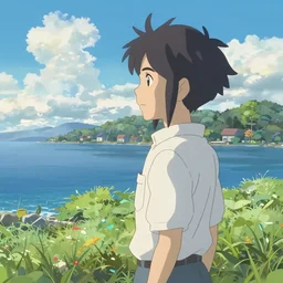 sea shore, makoto shinkai