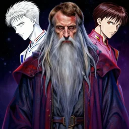 detailed image of a creepy Emmanuel Macron Portrait as Gandalf, in the deep space by richard corben, rich deep colors. masterpiece . intricate artwork, very coherent symmetrical artwork, cinematic, hyper realism, high detail, octane render, unreal engine, 8k, Vibrant colors, Smooth gradients, High contrast, depth of field. by Katsuhiro Otomo, full body character drawing, inspired by Evangeleon, clean ink detailed line drawing, intricate detail, extremely detailed.