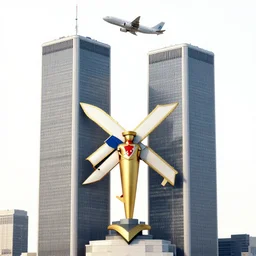 twin towers plane crash medieval heraldry