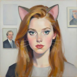 painterly portrait, amanda blake as miss kitty by Solomon Joseph Solomon and Richard Schmid and Jeremy Lipking and chuck close