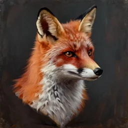 cinematic bust portrait of an elegant fox, head and chest only, alien features, by Tim Hildebrandt, by Wayne Barlowe, by Bruce Pennington, by donato giancola, by Paul Lehr, oil on canvas, masterpiece, trending on artstation, featured on pixiv, cinematic composition, dramatic pose, beautiful lighting, sharp, details, hyper-detailed, HD, HDR, 4K, 8K