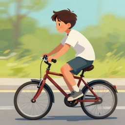 Expressive painting of boy riding a bicycle, digital art by Krenz Cushart, trending on artstation