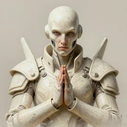 brutal solarpunk macedonian cyber warrior sharp focus portrait praying altar of sacrifice by giger vasnetsov rutkowski mucha hyperrealism very detailed masterpiece shadows symmetrical expressive eyes well proportioned balanced high resolution artgerm cinematic epic dramatic slow ivory poetic