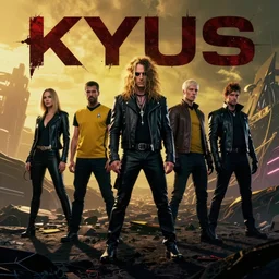 kyuss as a cyberpunk band, star trek, blade runner, realistic, coherent