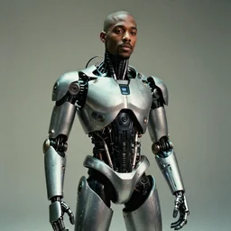 a cinematic film still of rapper chance the rapper as a cybernetic cyborg, cgi, surrealism, film photography