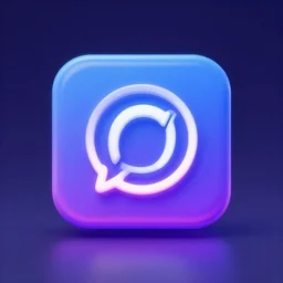 Icon for an AI app, neon