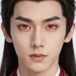 concept art, a young chinese man with a pair of phoenix eyes, looks like kimura takuya, fair complexion, straight nose, thin lips, delicate eyebrows, handsome and elegant, wearing a chinese tunic suit with a red chinese dragon embroidered on it, conrad roset, japanese manga style, flume cover art