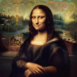 a cyberpunk painting by Leonardo DaVinci